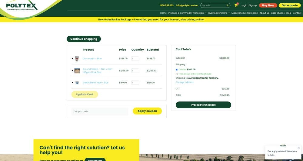 Polytex website design