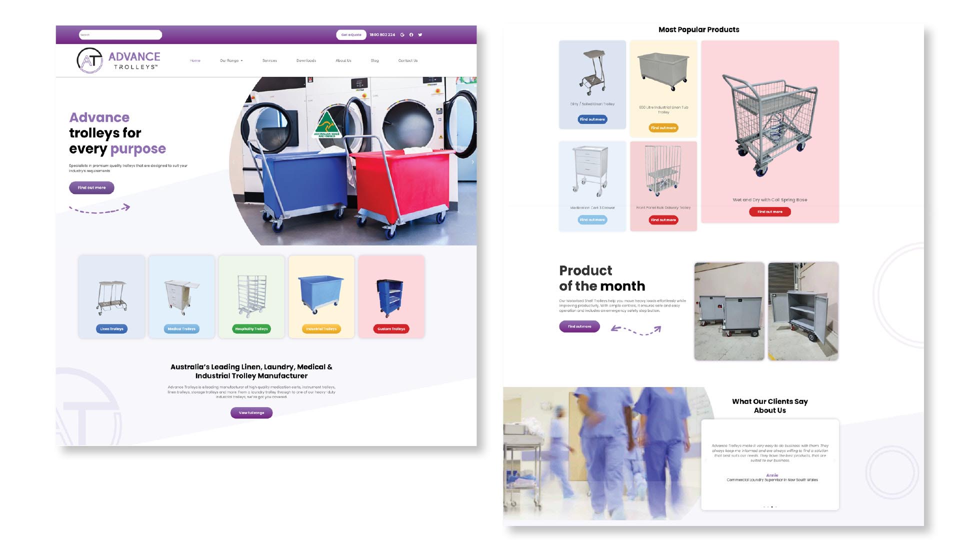 Advance Trolleys eCommerce websites service